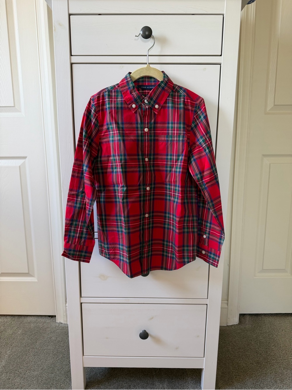 Janie and Jack Red Tartan Button-Down Shirt